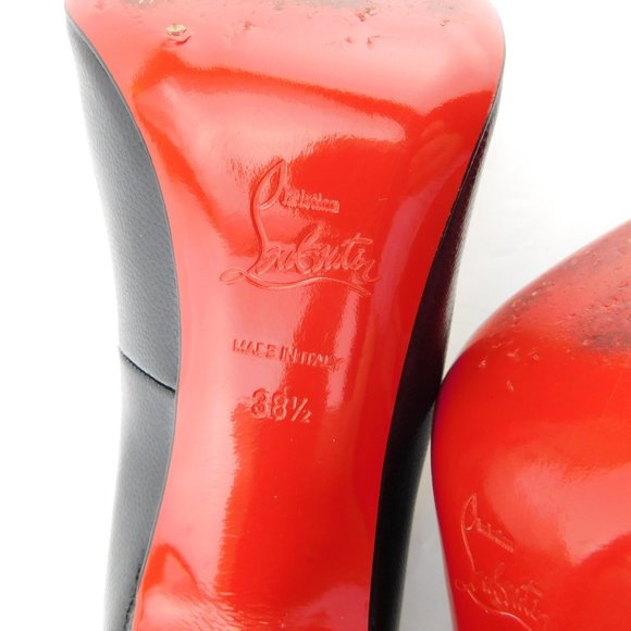 CHRISTIAN LOUBOUTIN Black Leather Heel Pumps 38.5 - Picture 9 of 9